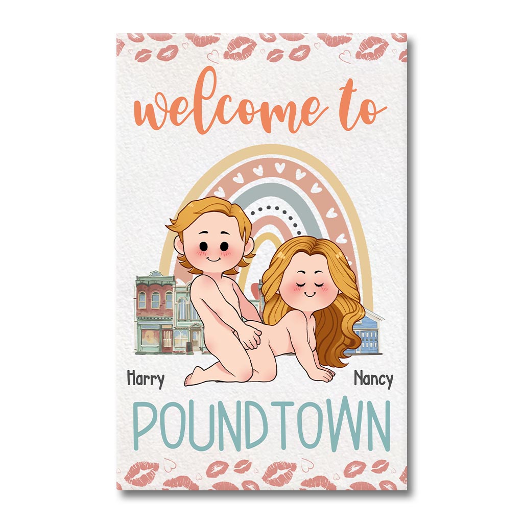 Welcome To The Pound Town Inappropriate Adult - Personalized Couple Canvas And Poster