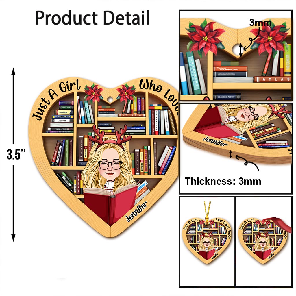 Just A Girl Who Loves Book - Personalized Book Ornament