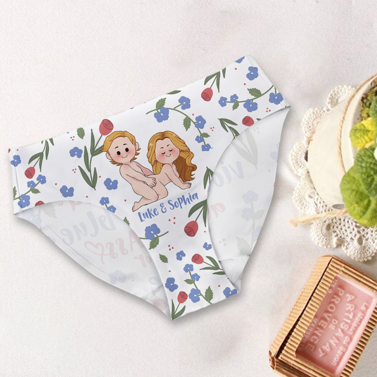Roses Are Red Violets Are Blue - Personalized Couple Women Briefs