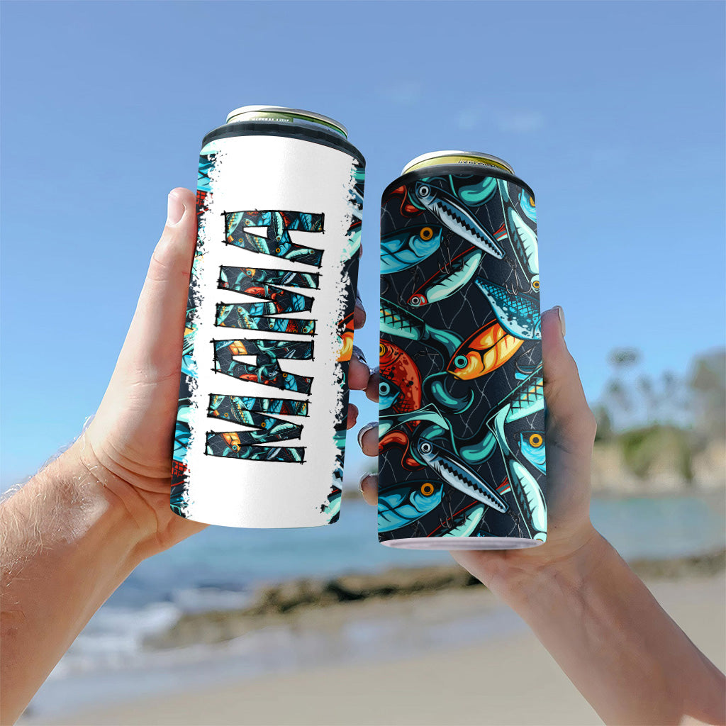 Reel Cool Dad - Fishing gift for dad, grandpa, him, husband - Personalized Can Cooler