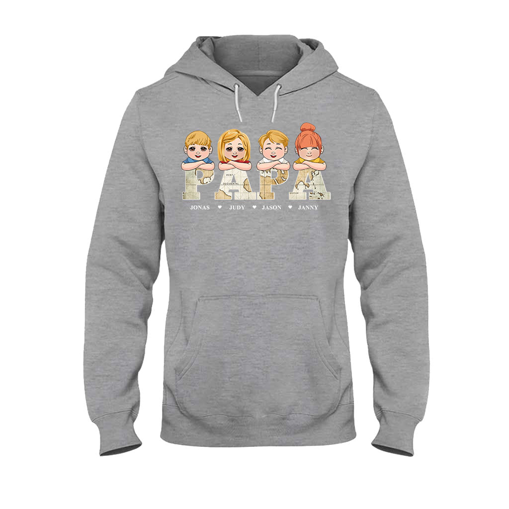 Vintage Map Title - Personalized Father T-shirt & Hoodie