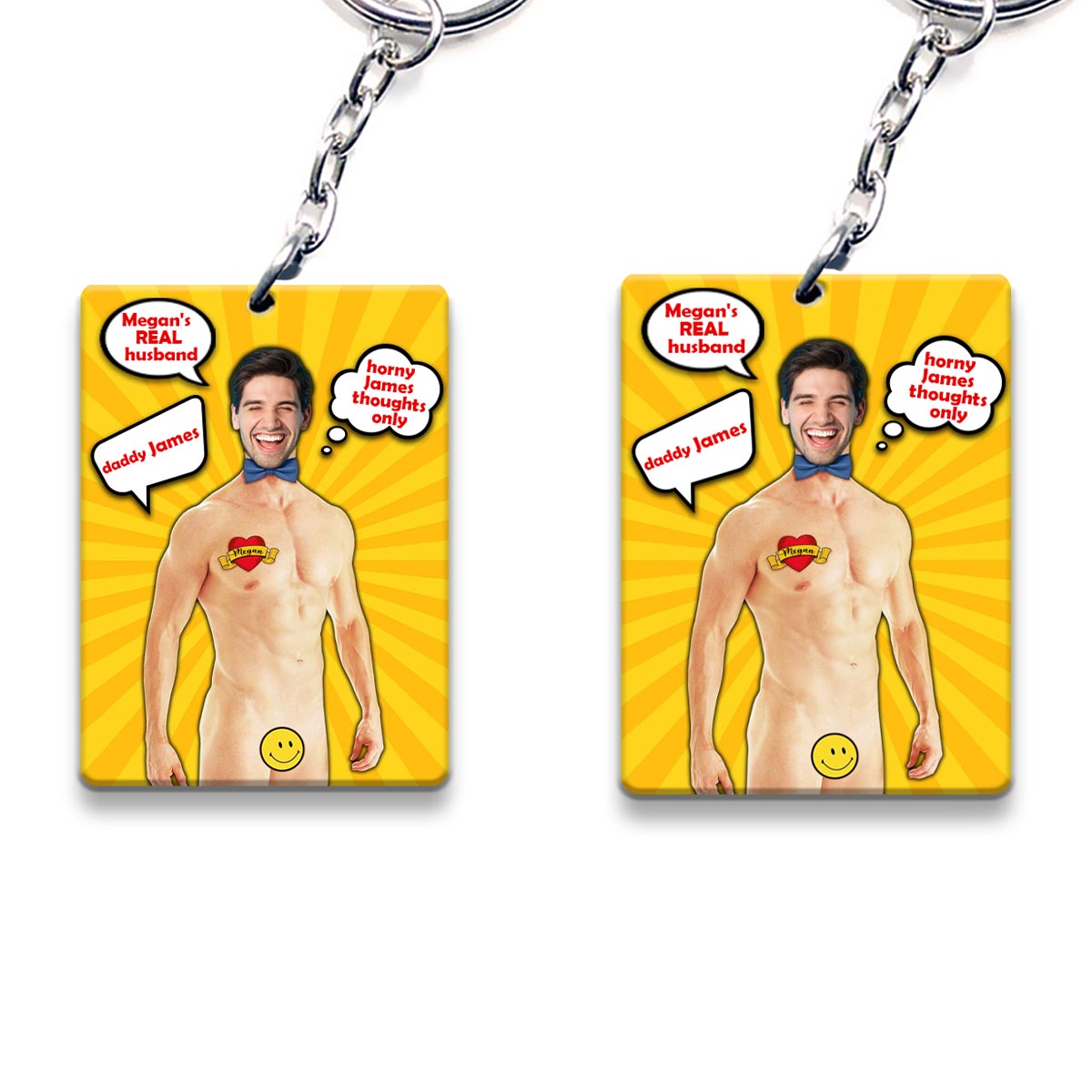 The Man The Myth The Legend - Personalized Husband And Wife Keychain