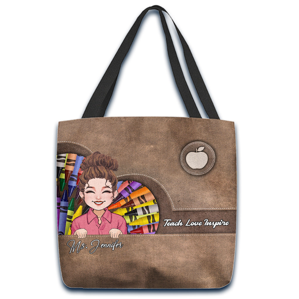 Enseigner, aimer, inspirer - Sac fourre-tout personnalisé pour enseignants