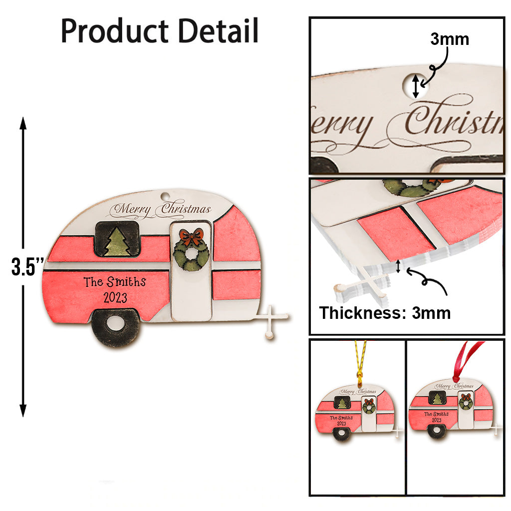 Happy Camper Merry Christmas - Personalized Camping Ornament