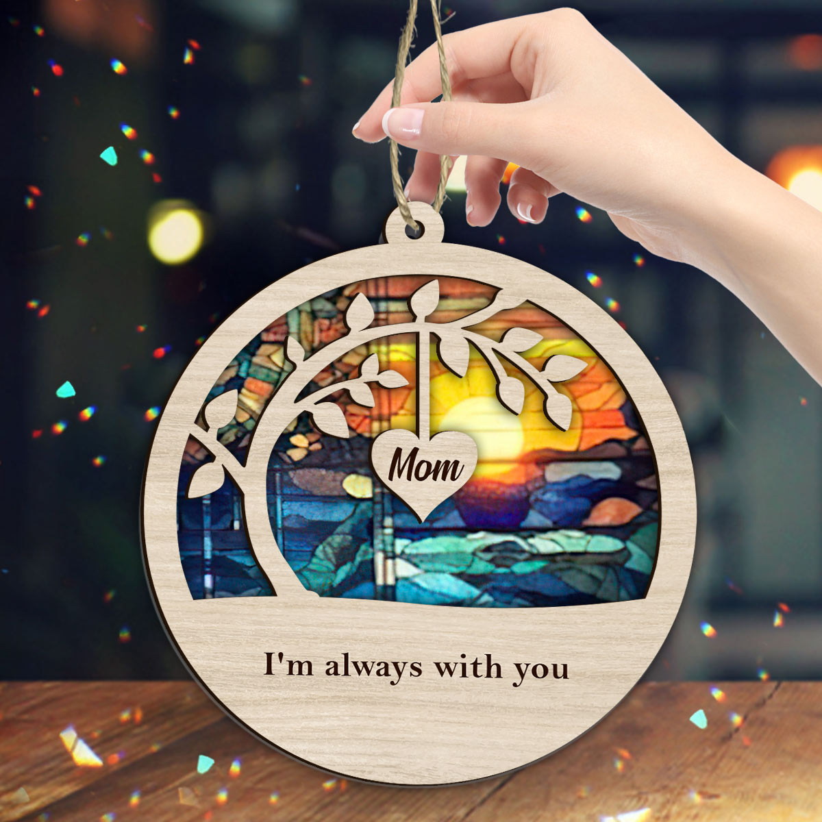 I'm Always With You - Memorial gift for loss of - Personalized Suncatcher
