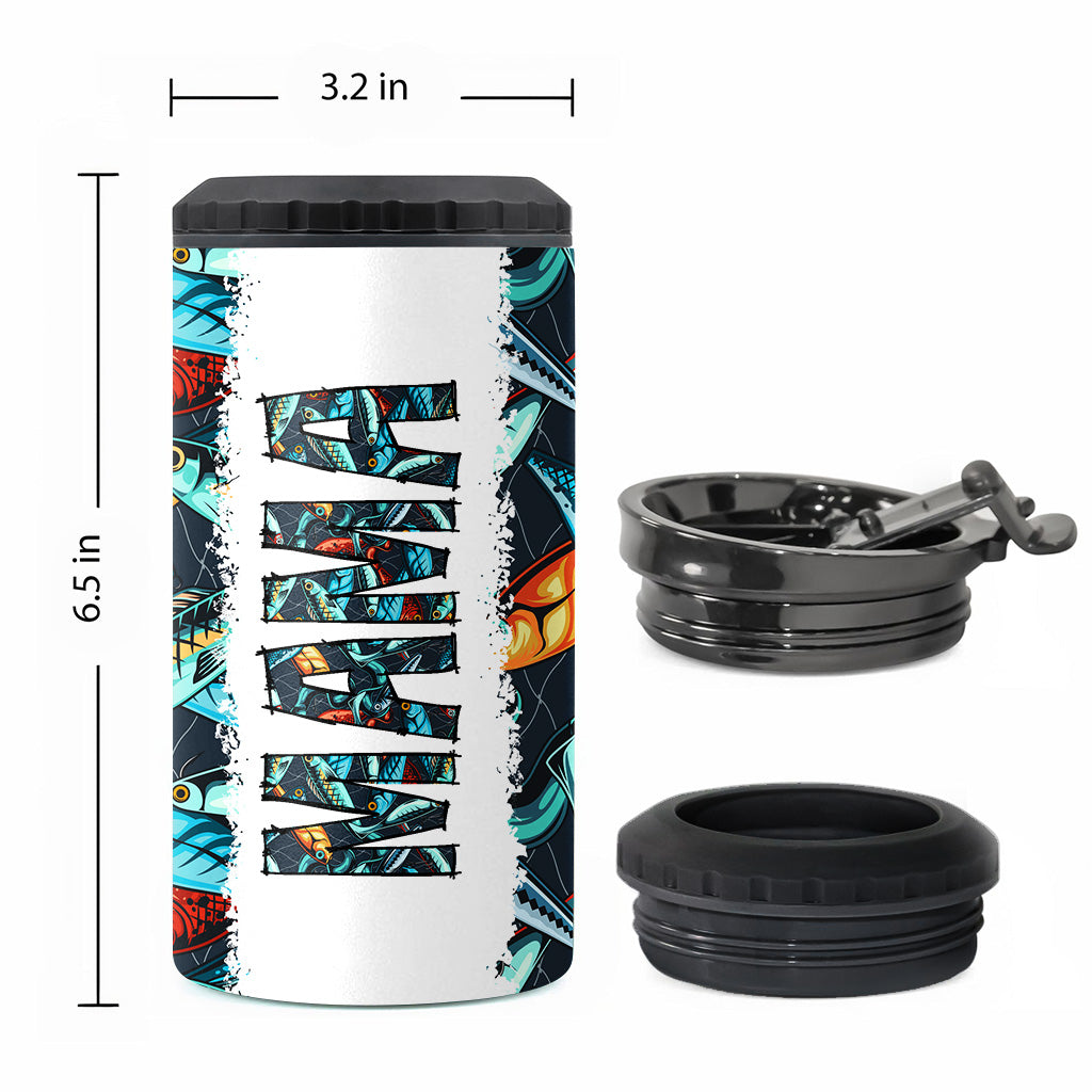 Reel Cool Dad - Fishing gift for dad, grandpa, him, husband - Personalized Can Cooler