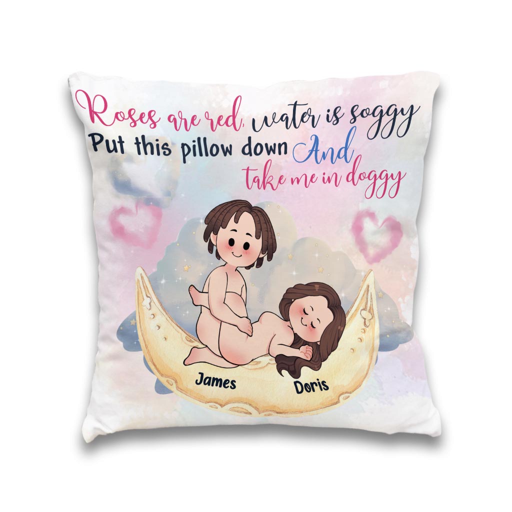 Roses Are Red Water Is Soggy - Personalized Couple Throw Pillow