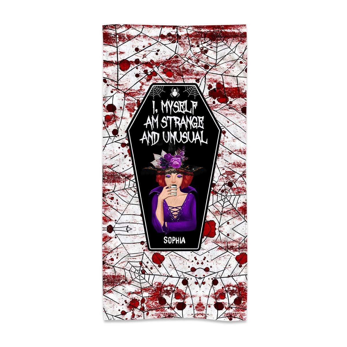 I Myself Am Strange and Unusual - Personalized Witch Beach Towel