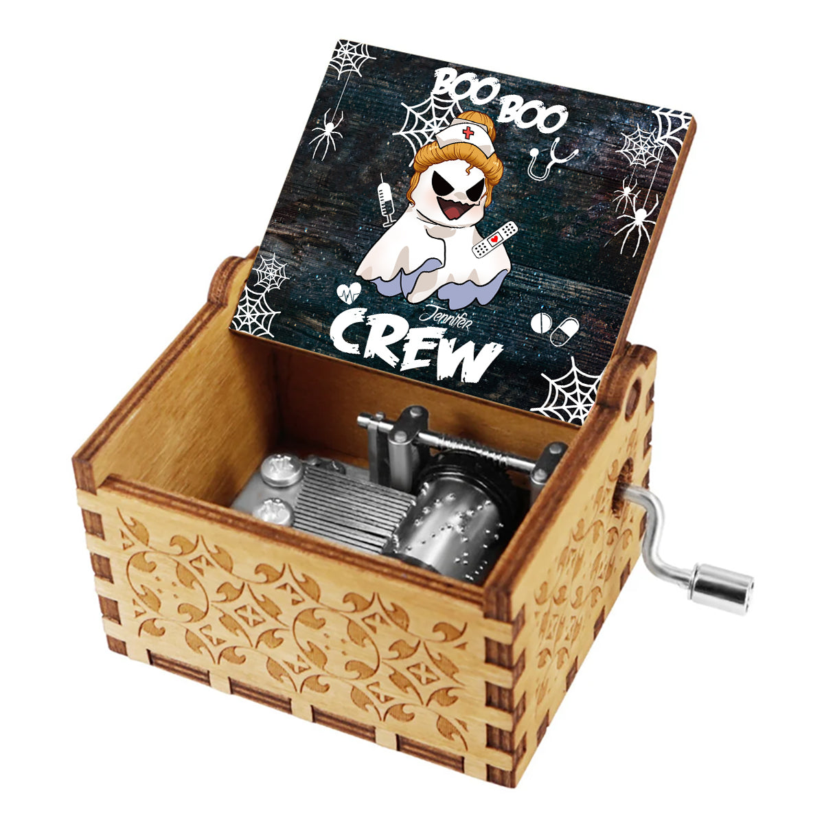 Boo Boo Crew - Personalized Nurse Hand Crank Music Box