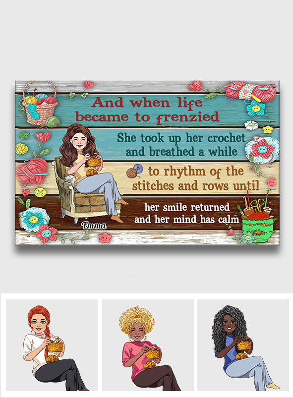 Love Crochet - Crocheting gift for mom, girlfriend, wife, grandma - Personalized Canvas And Poster