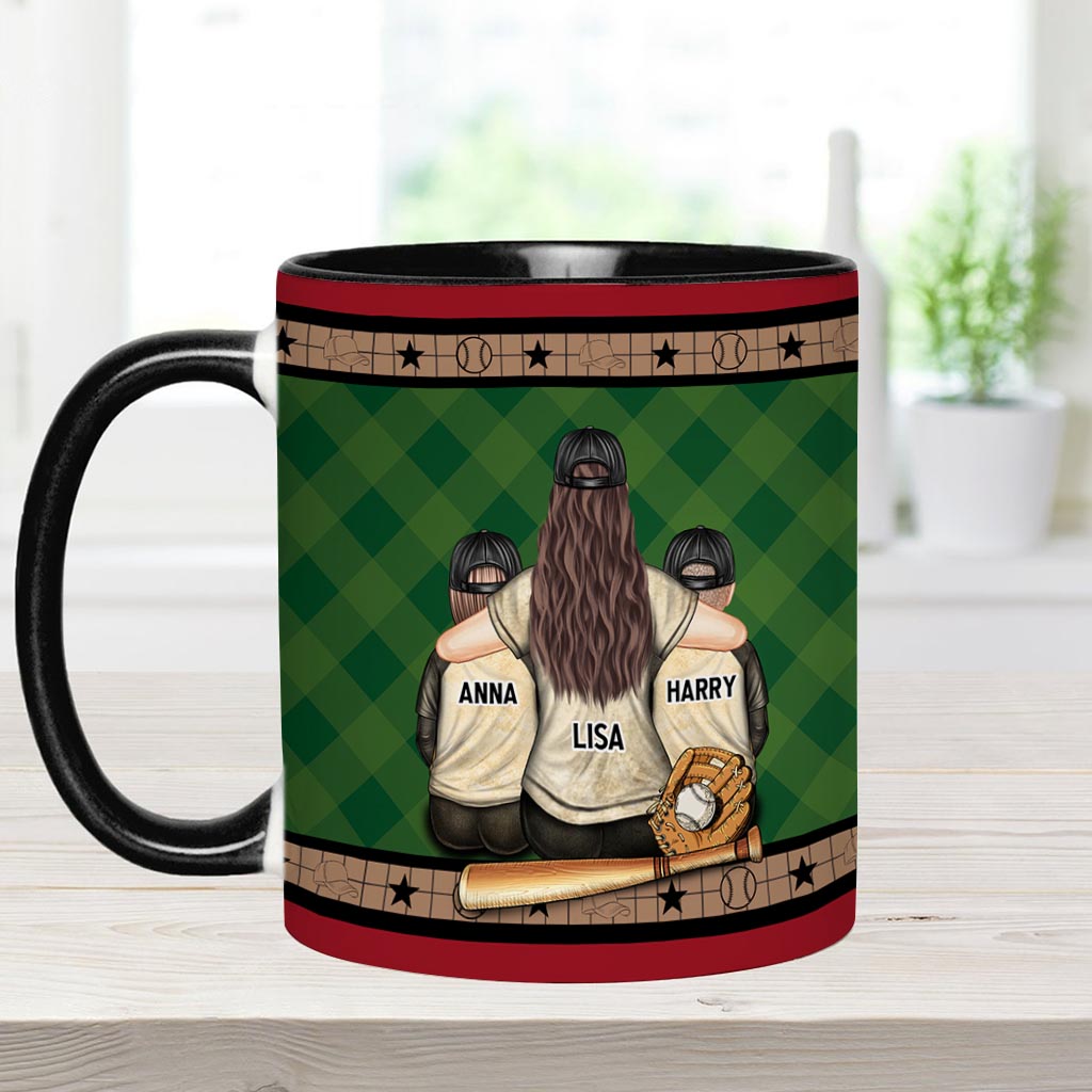 My Heart Is On That Field - Personalized Baseball Accent Mug