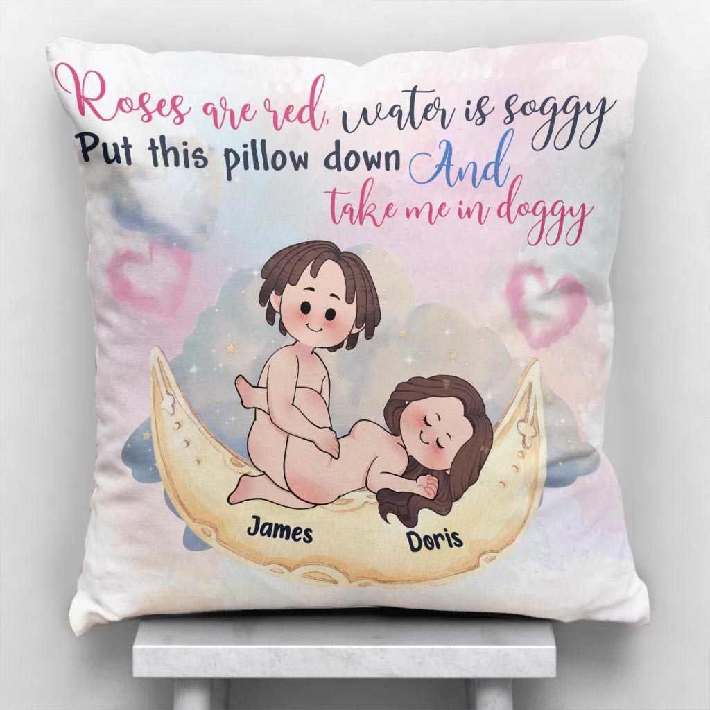 Roses Are Red Water Is Soggy - Personalized Couple Throw Pillow