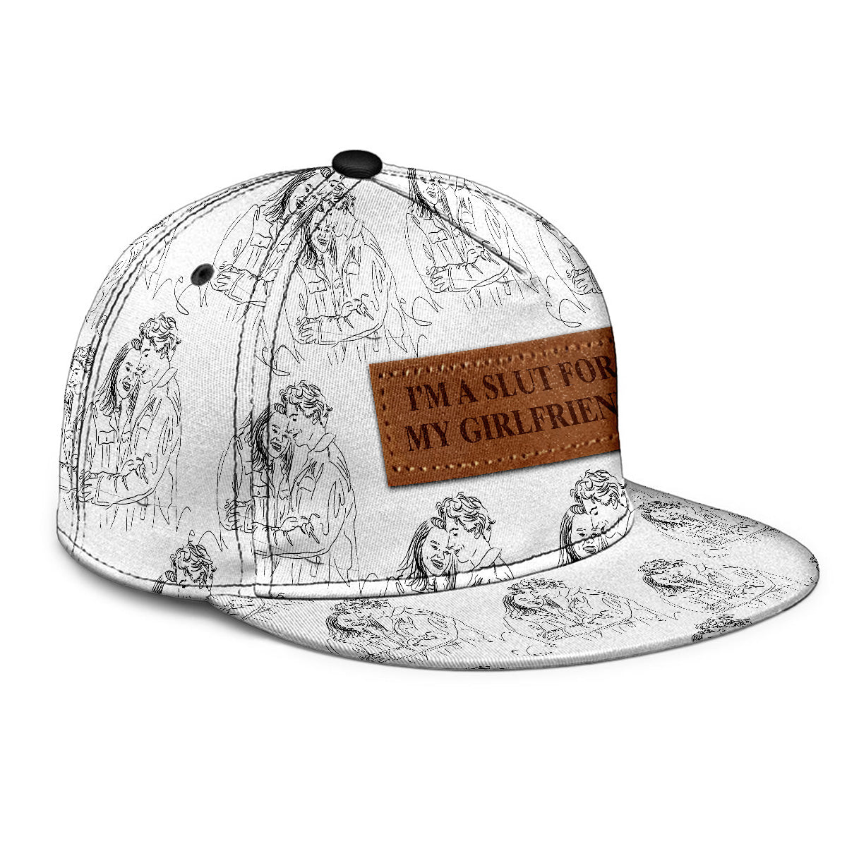 Custom Couple Line Drawing - Boyfriend and Girlfriend gift for boyfriend - Personalized Snapback