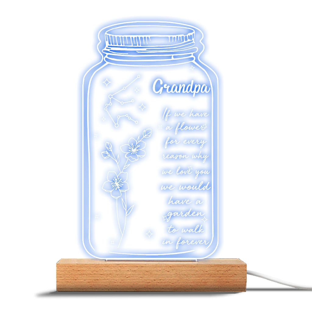 If I Had A Star Birth Flower Zodiac Sign - Gift for mom, grandma, daughter, wife, girlfriend, dad, grandpa, boyfriend, husband - Personalized Shaped Plaque Light Base