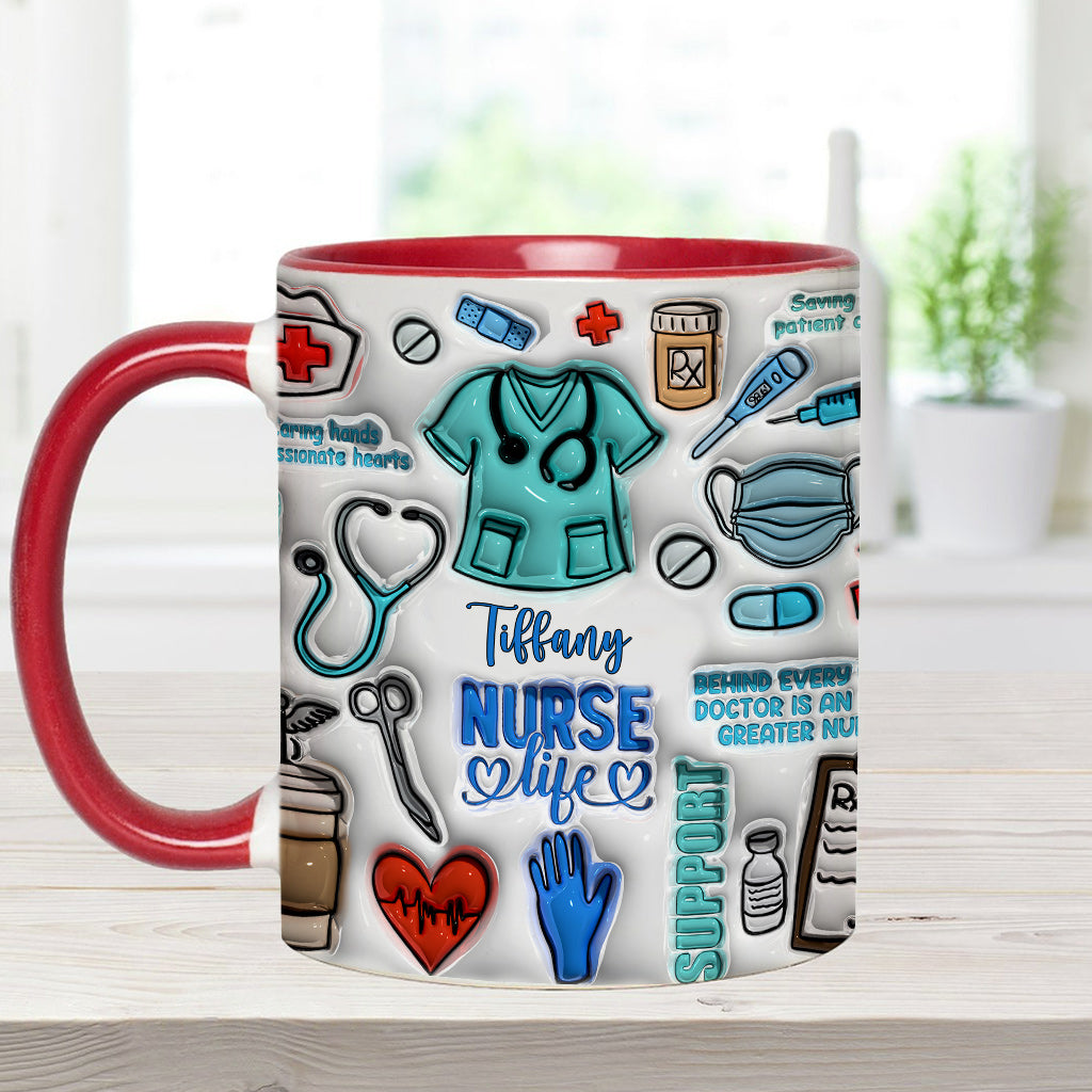 Nurse Life - Personalized Nurse Accent Mug