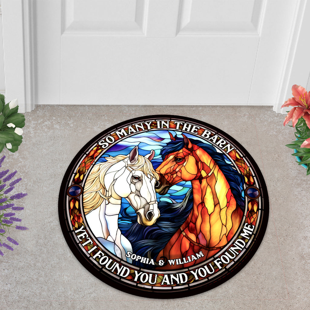 So Many In The Barn - Horse gift for husband, wife, boyfriend, girlfriend - Personalized Shaped Doormat