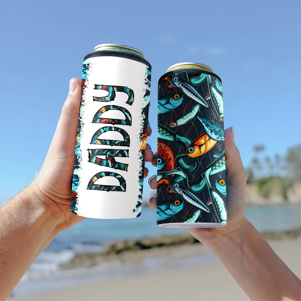 Reel Cool Dad - Fishing gift for dad, grandpa, him, husband - Personalized Can Cooler