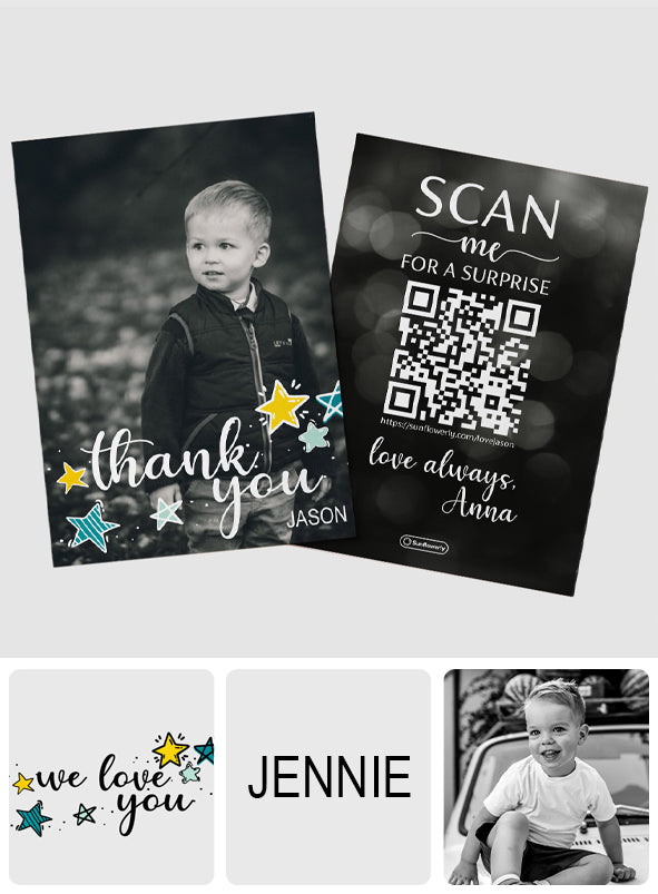 Thank You / Love you - Personalized QR Greeting Card