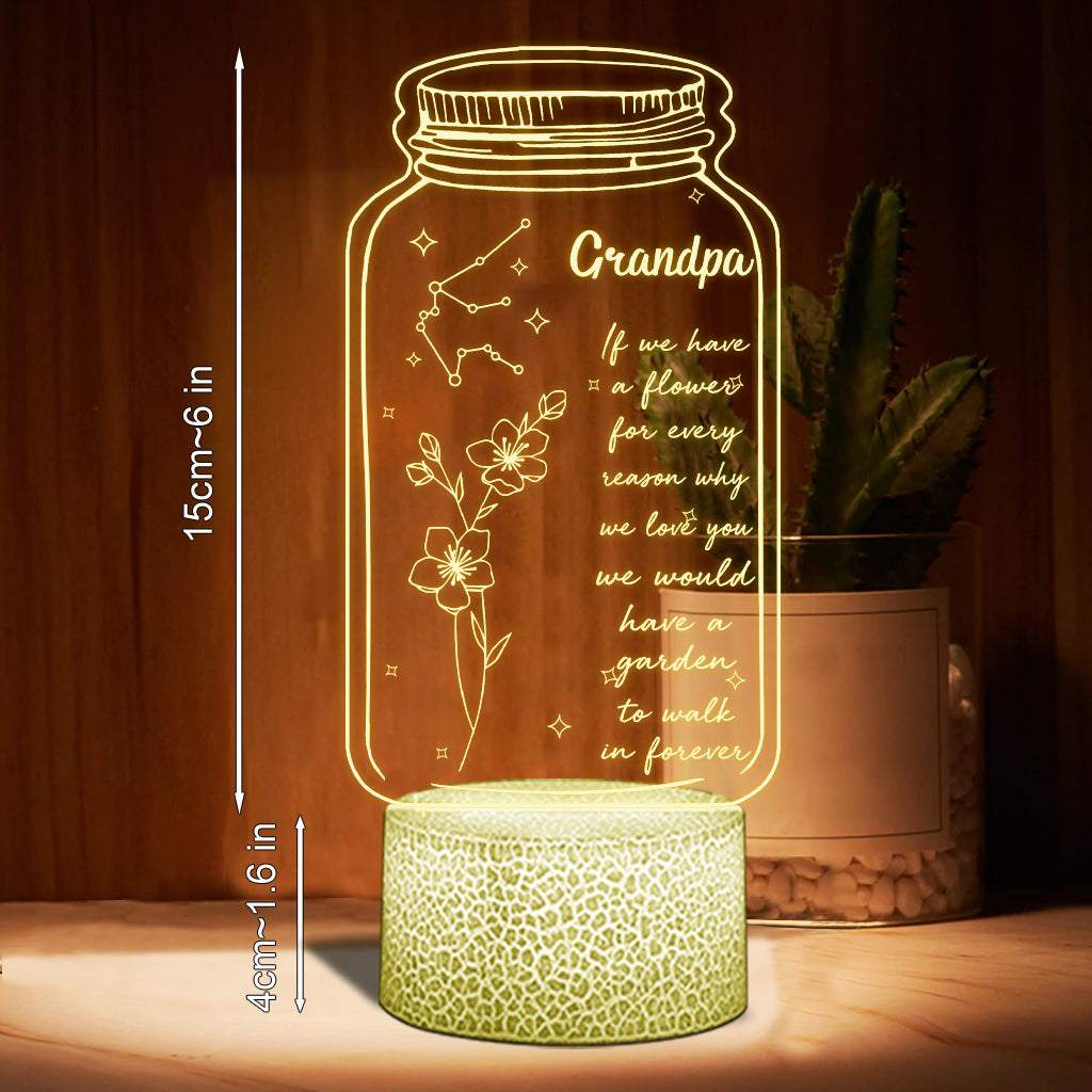 If I Had A Star Birth Flower Zodiac Sign - Gift for mom, grandma, daughter, wife, girlfriend, dad, grandpa, boyfriend, husband - Personalized Shaped Plaque Light Base