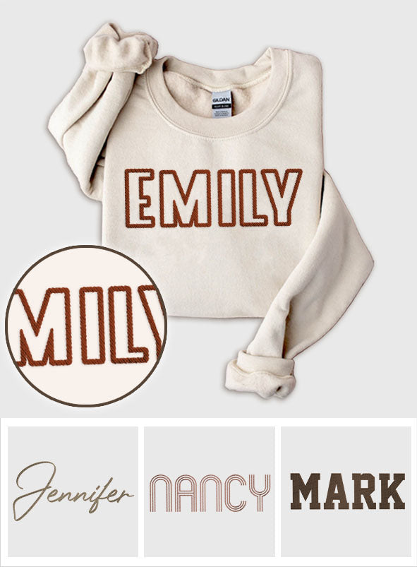 Custom Name - Personalized Sibling Embroidered Sweater