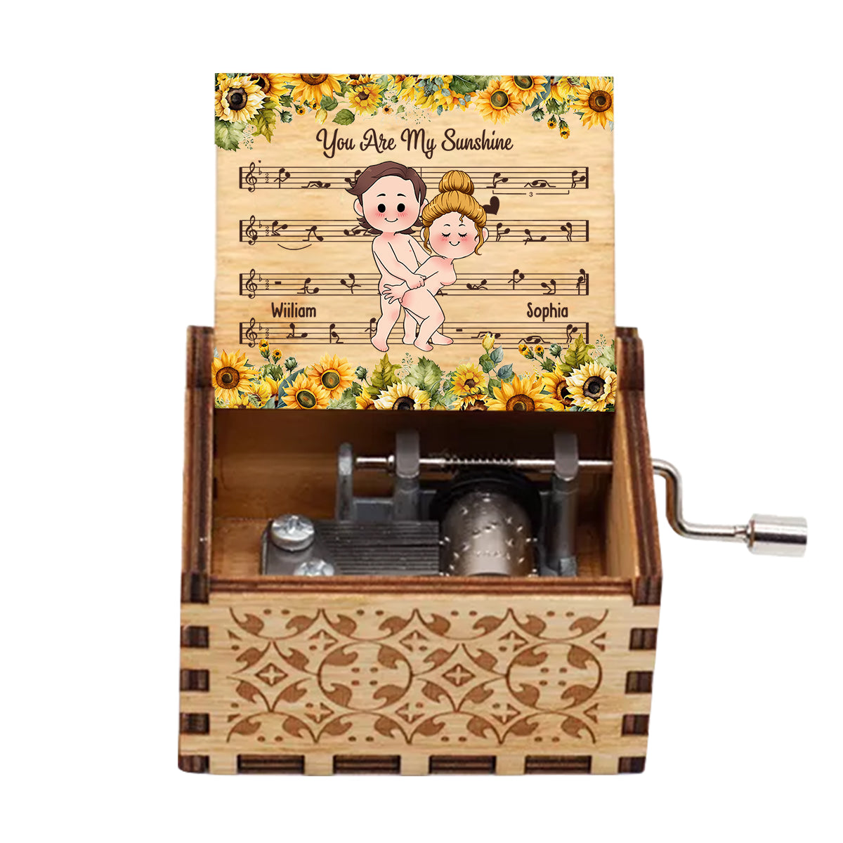 You Are My Sunshine - Personalized Couple Hand Crank Music Box