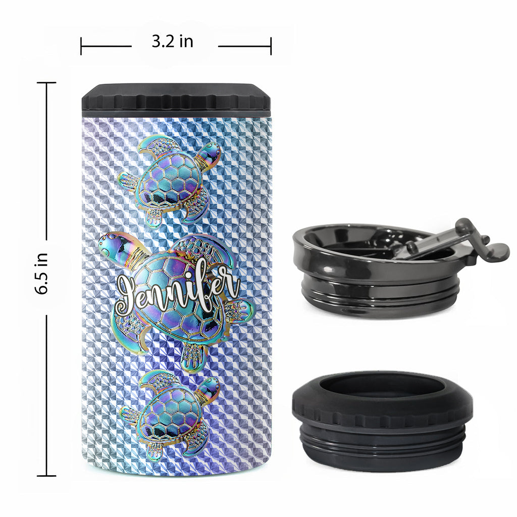 Salty Lil Beach - Personalized Turtle Can Cooler