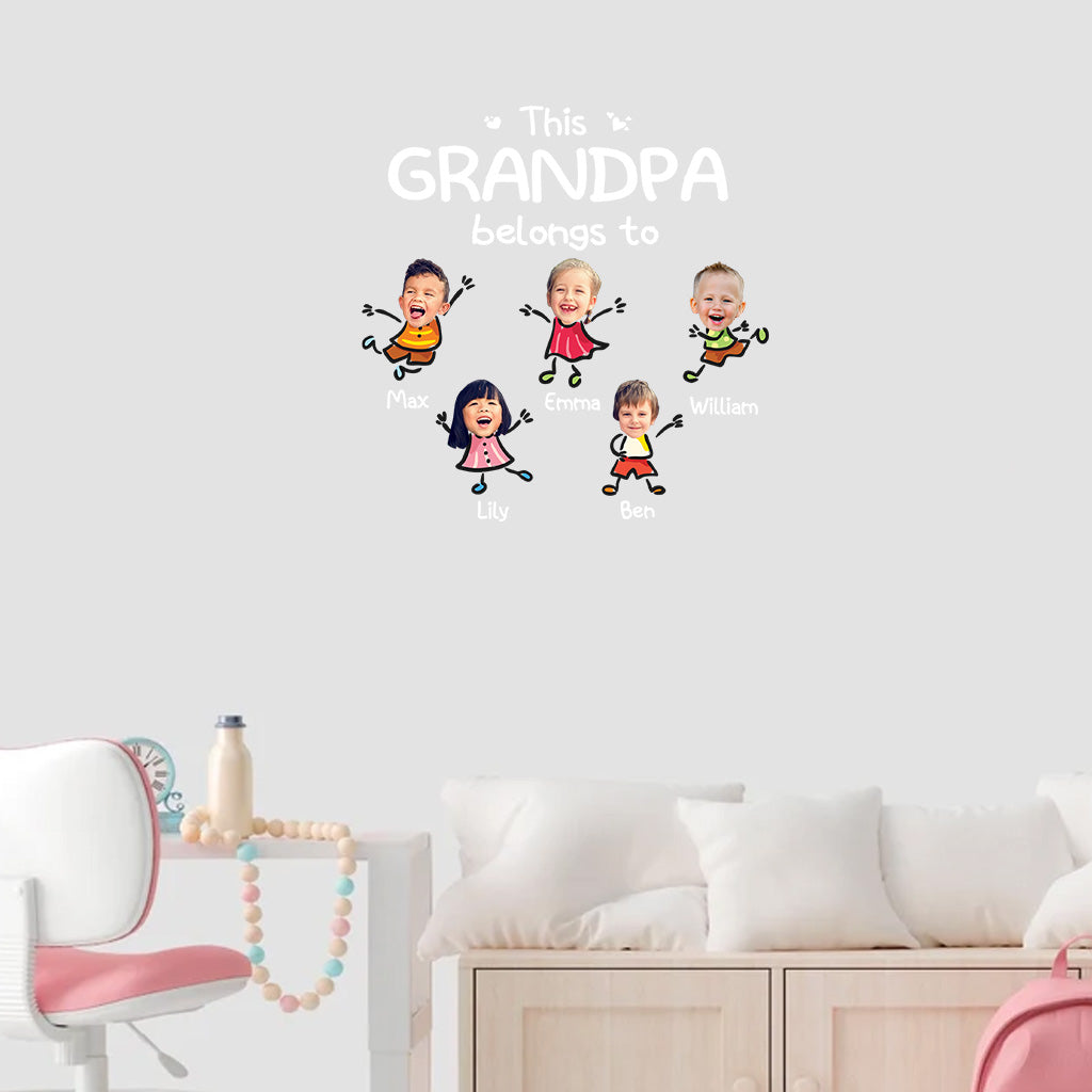 This Grandpa Belongs To - Personalized Grandpa Decal Full