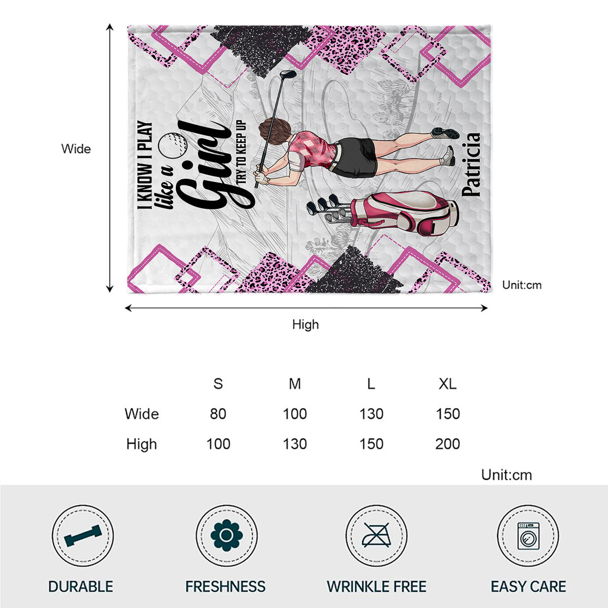 Golf Instruction - Golf gift for her, girlfriend, wife, daughter - Personalized Blanket