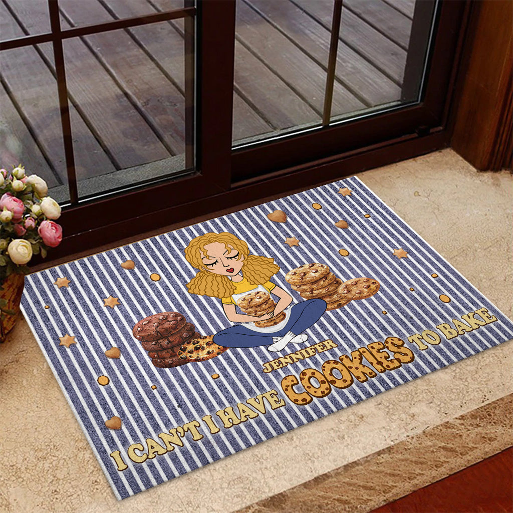 I Can't I Have Cookies To Bake - Personalized Baking Doormat