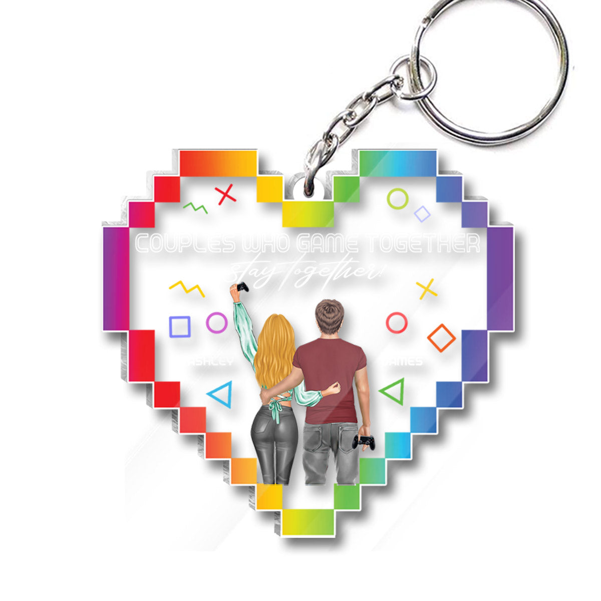 Les couples qui jouent ensemble restent ensemble - Porte-clés de jeu vidéo personnalisé