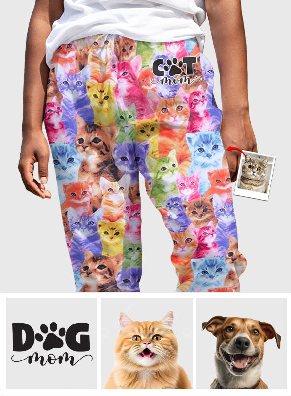 Insertion photo pour un style coloré - Pyjama boutonné personnalisé avec chat
