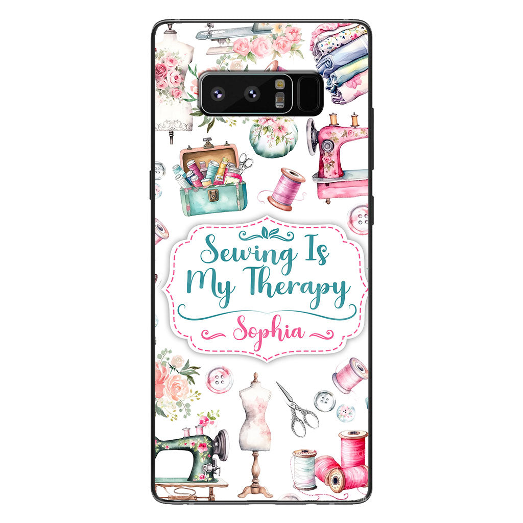 Sewing Is My Therapy - Personalized Sewing Phone Case