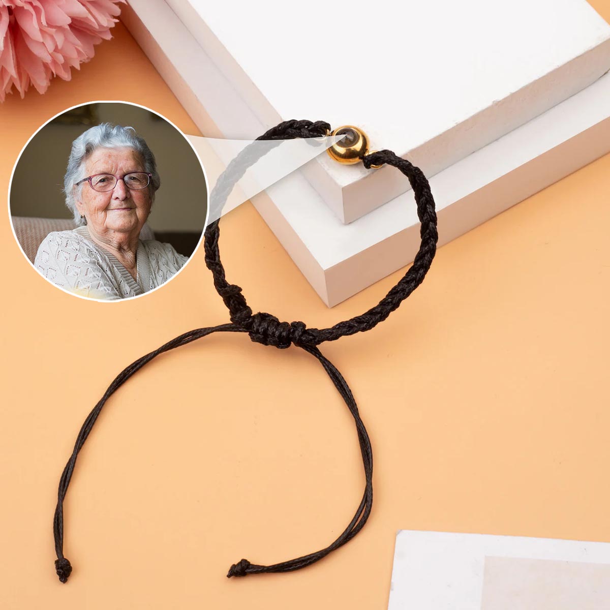 Those We Love Don't Go Away - Memorial gift for loss of - Personalized Projection Bracelet