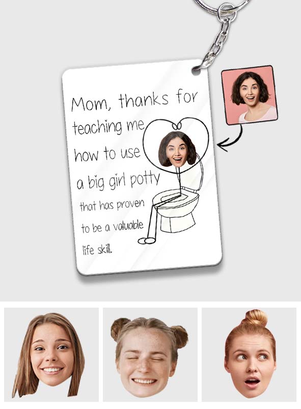 Thanks For Teaching Me Big Girl Potty - Personalized Mother Keychain