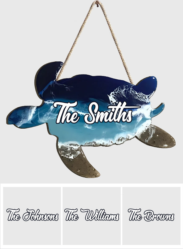 Love Turtle - Personalized Turtle Custom Shaped Wood Sign