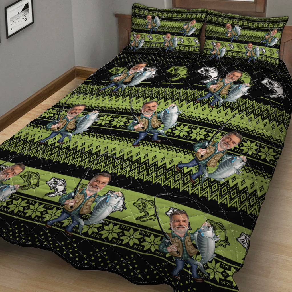 Love Fishing - Personalized Fishing Quilt Set