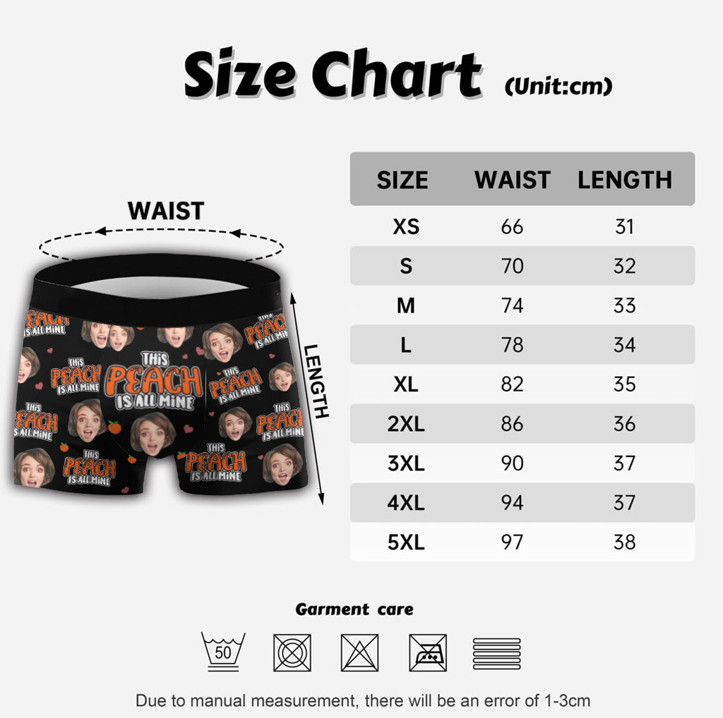 This Peach Is All Mine - Personalized Couple Men's Boxer Briefs