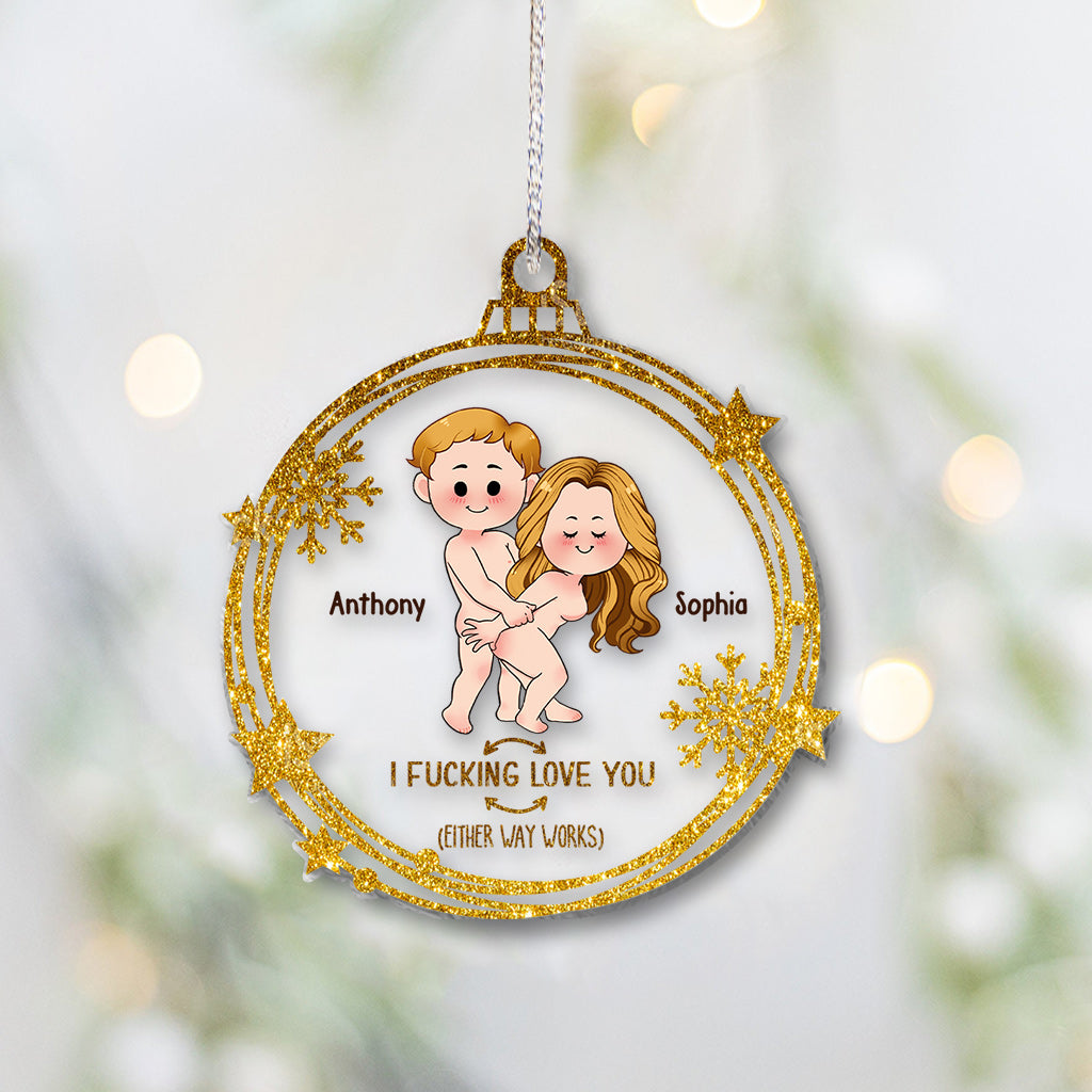 I Love You - Personalized Couple Transparent Ornament