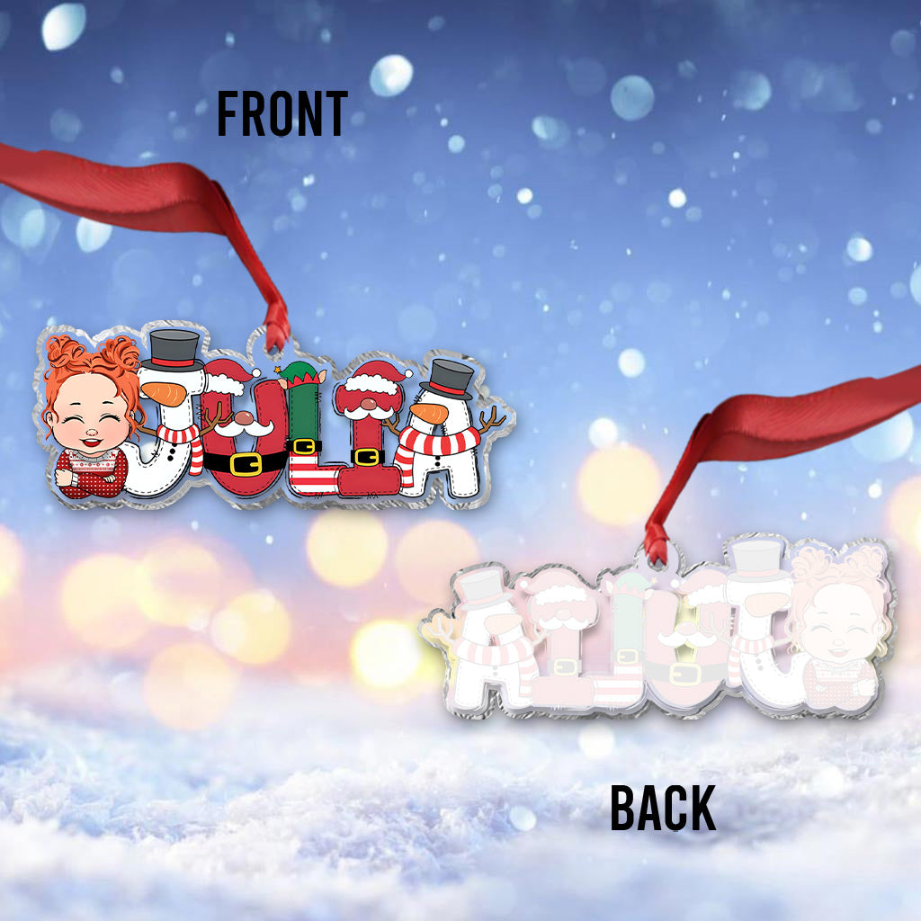 Merry Christmas - Personalized Kid Transparent Ornament