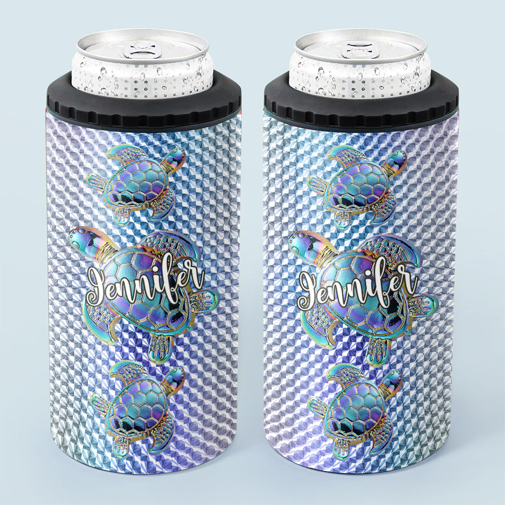 Salty Lil Beach - Personalized Turtle Can Cooler