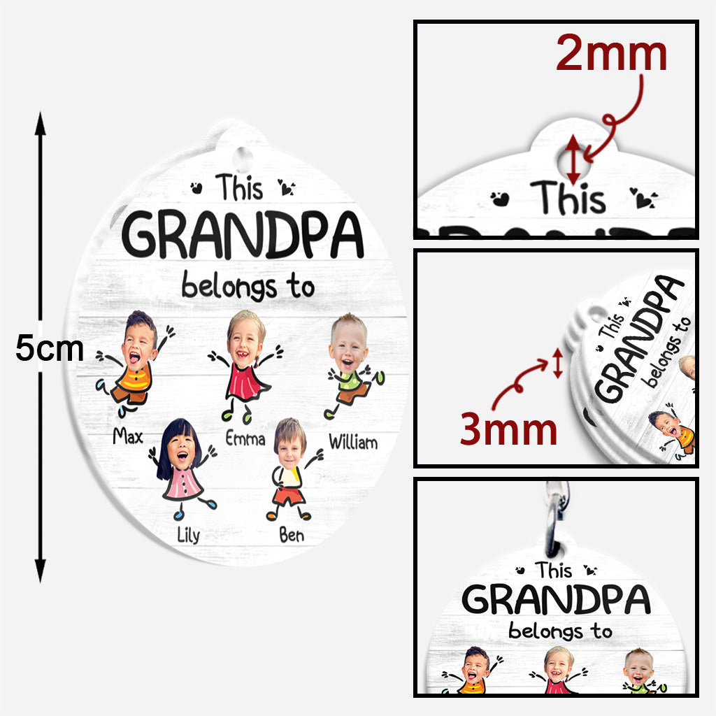 This Grandpa Belongs To - Personalized Grandpa Keychain