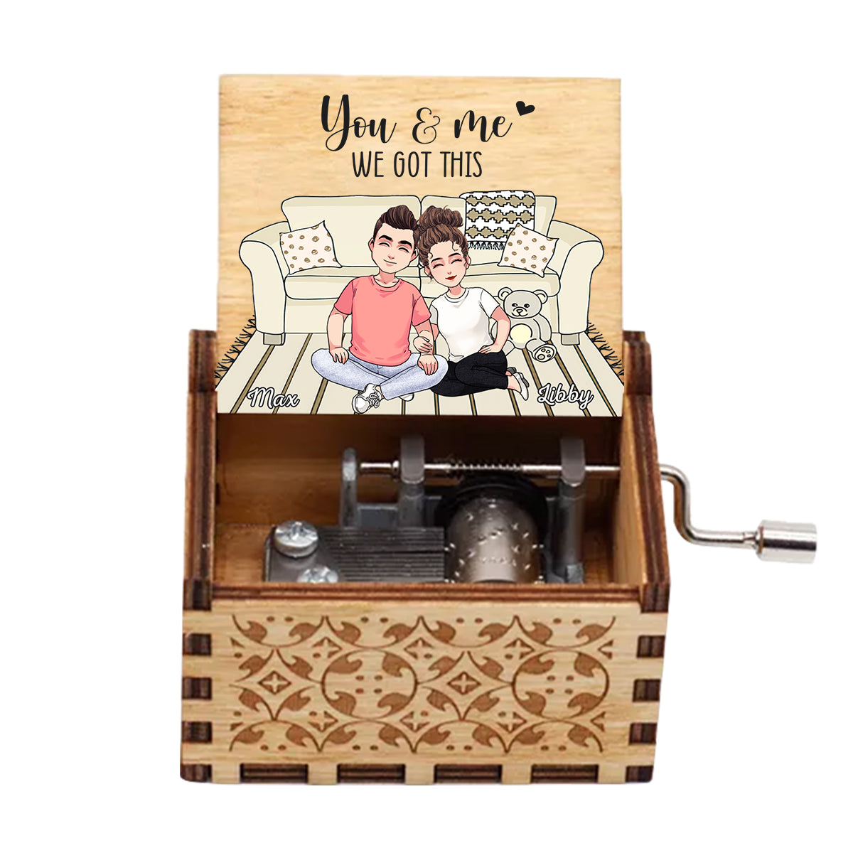 And So Together They Built A Life They Loved - Couple gift for husband, wife, boyfriend, girlfriend - Personalized Hand Crank Music Box