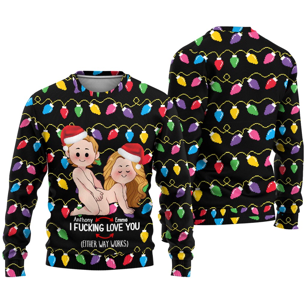 I Love You - Personalized Couple Ugly Sweater