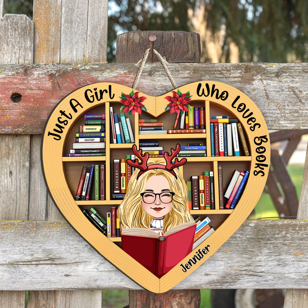 Just A Girl Who Loves Book - Personalized Book Wood Sign