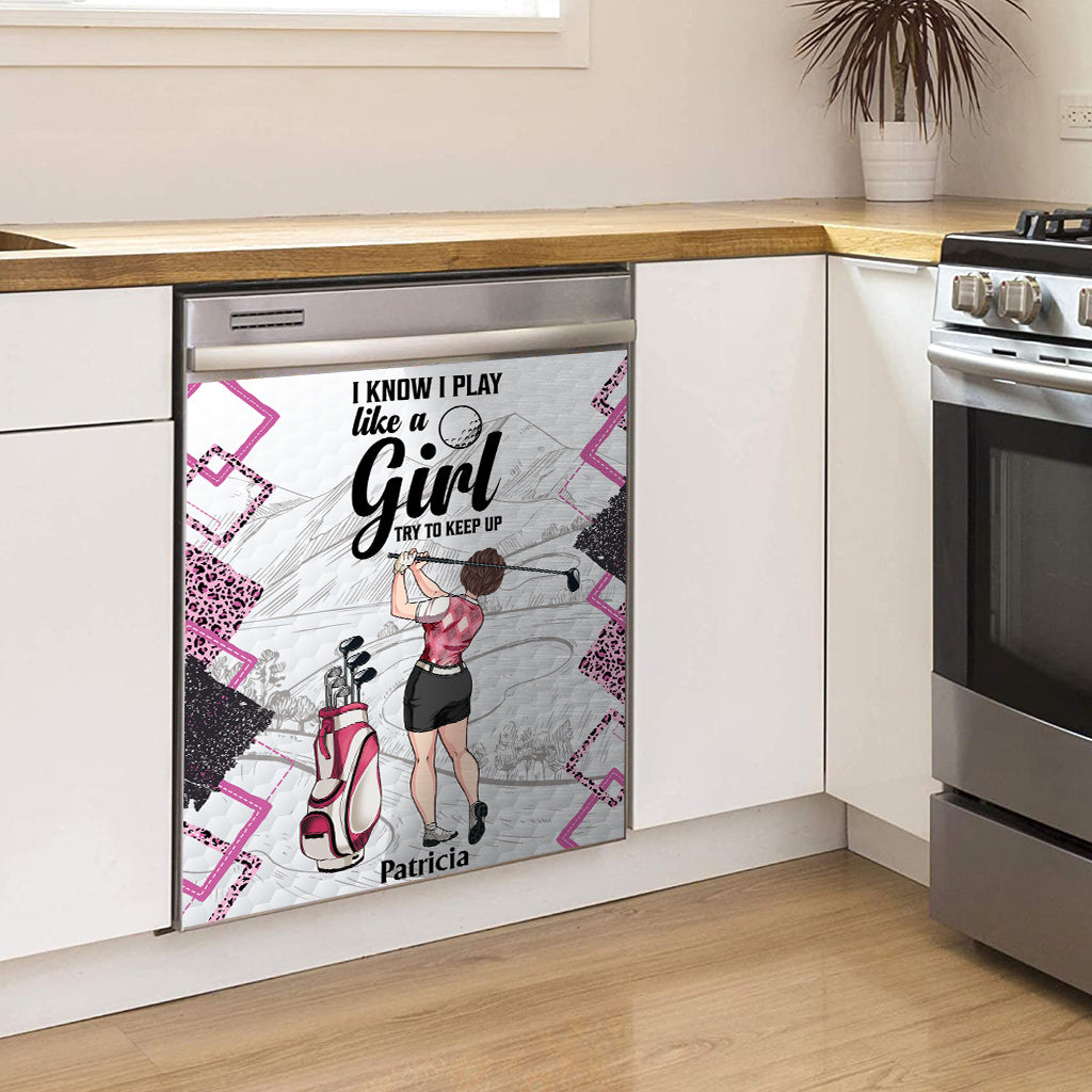 Golf Instruction - Golf gift for her, girlfriend, wife, daughter - Personalized Dishwasher Cover