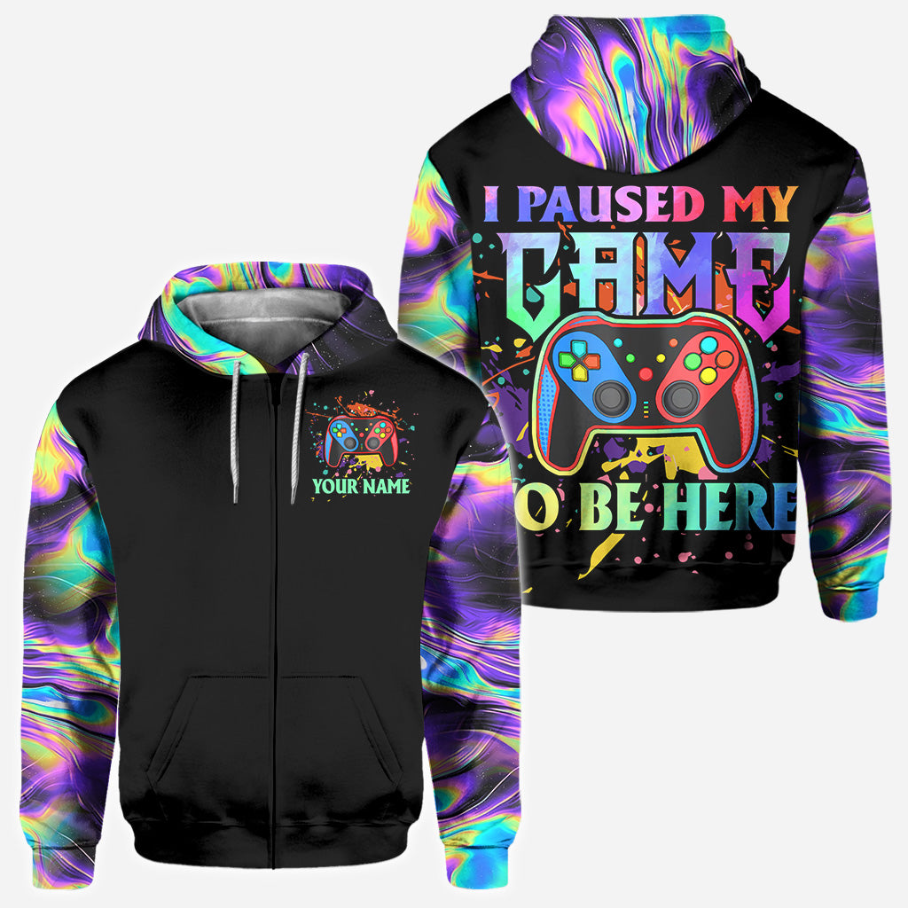 I Paused My Game To Be Here - Personalized Video Game All Over Shirt
