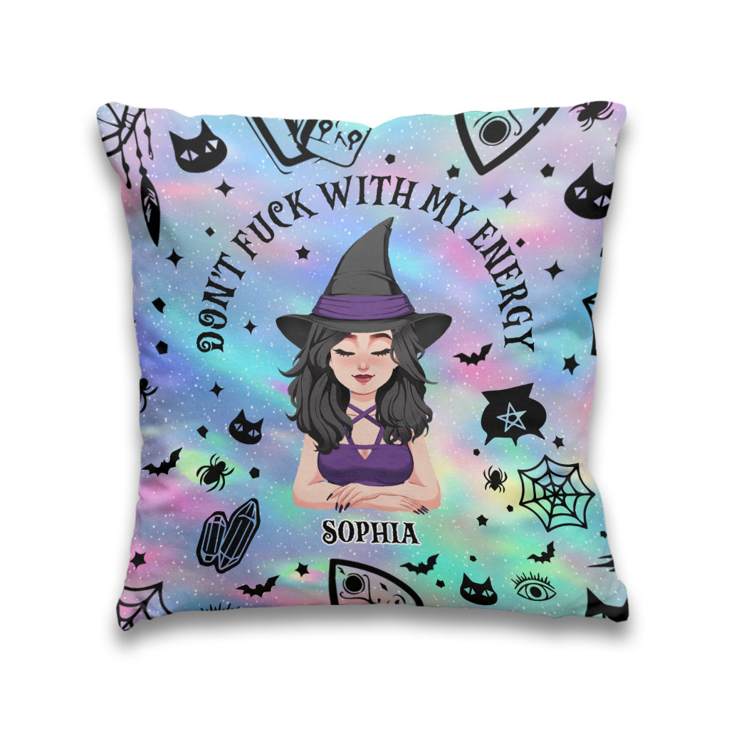 Don't F With My Energy - Personalized Witch Throw Pillow