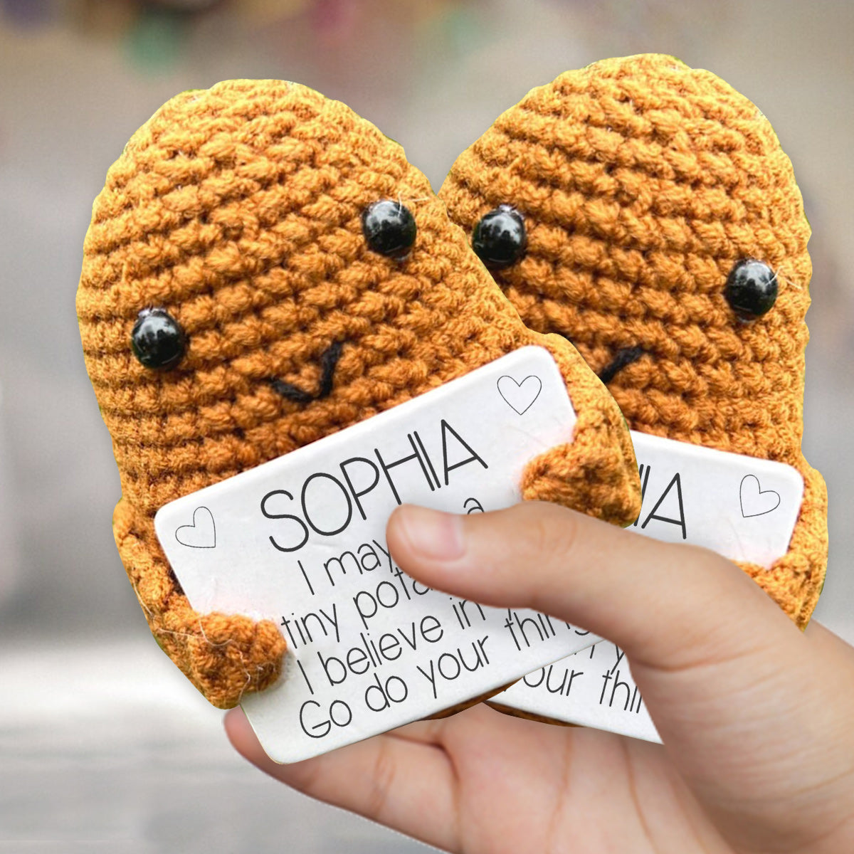 Positive Potato - Personalized Hand Knitted Figurine