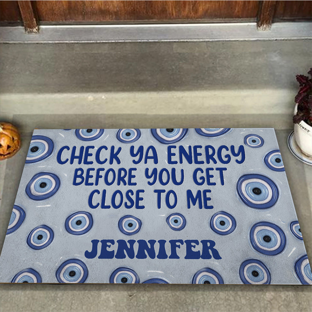 Check Ya Energy - Personalized Witch Doormat