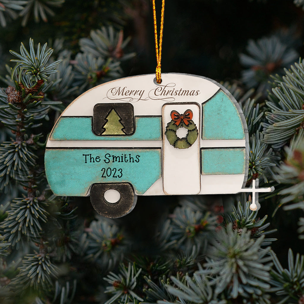 Happy Camper Merry Christmas - Personalized Camping Ornament